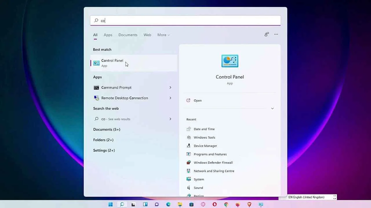 Control Panel in Windows 11