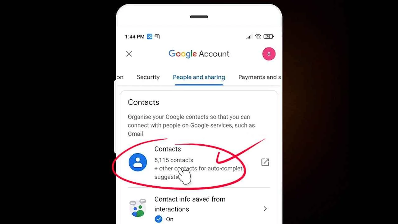 Google account contacts