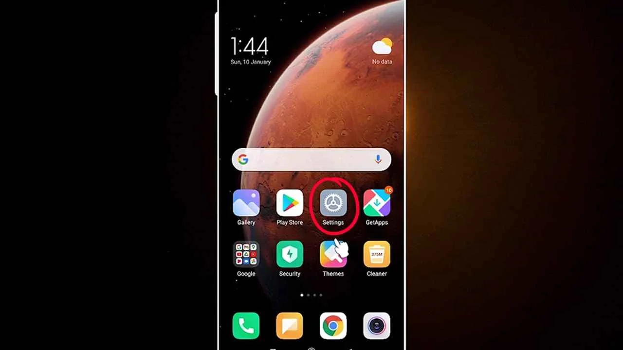 settings icon on your Android device